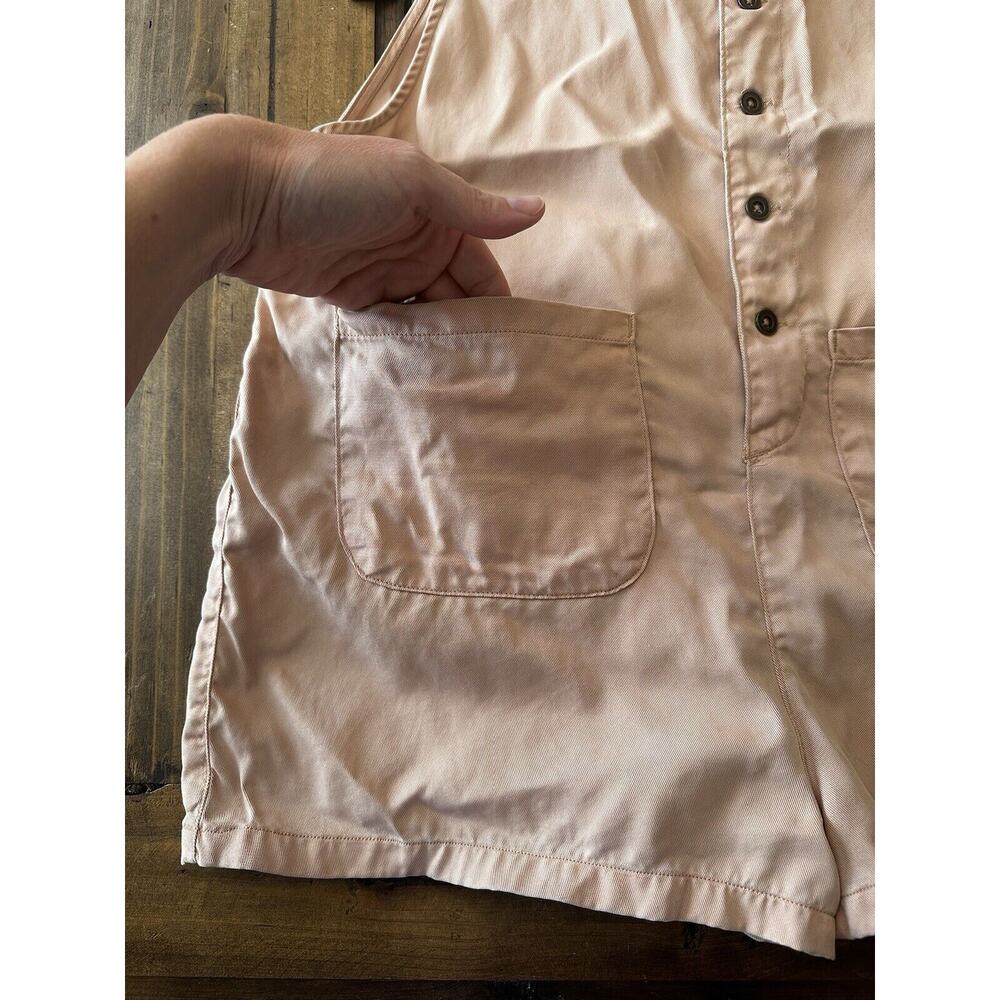 BDG Urban Outfitters Peach Button Women's Romper Shorts Overalls Size Medium - Picture 2 of 14
